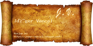 Jáger Vencel névjegykártya
